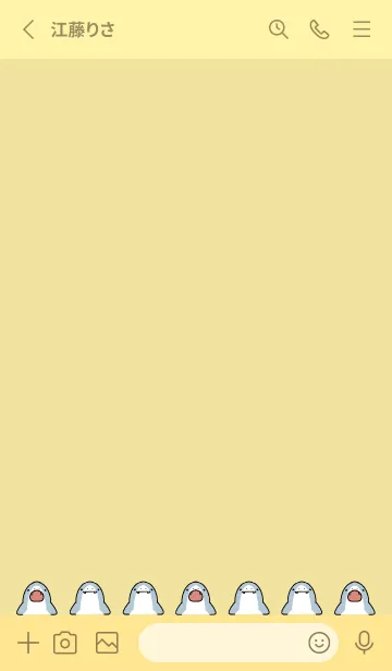 [LINE着せ替え] 黄色 : かわいいサメの着せ替えの画像2