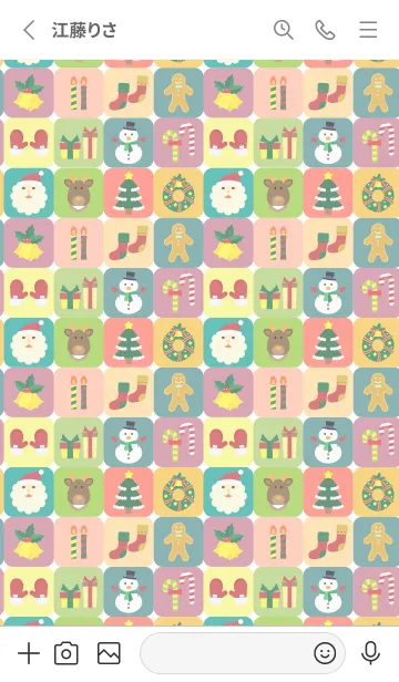 [LINE着せ替え] クリスマスアイコン 白の画像2