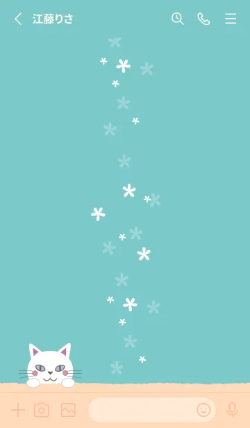 [LINE着せ替え] ご近所ねこ＊優しい花の着せ替えの画像2