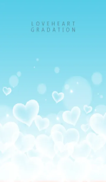[LINE着せ替え] LOVE HEART GRADATION Blue&White 17の画像1