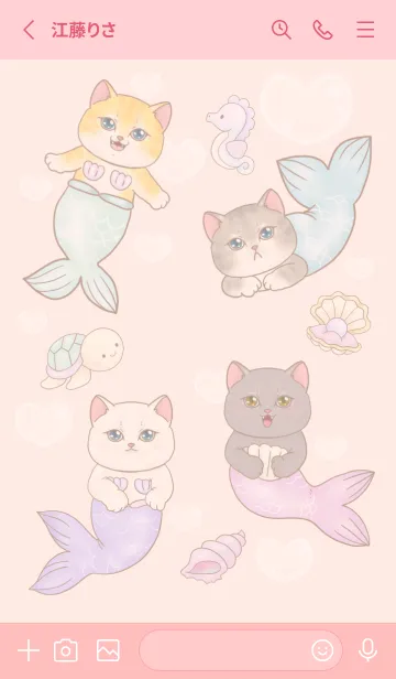 [LINE着せ替え] cutest Cat mermaid 20の画像2