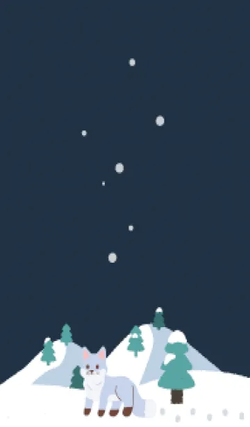 雪のキツネのLINE着せ替え