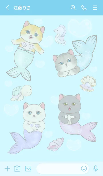 [LINE着せ替え] cutest Cat mermaid 25の画像2