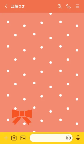 [LINE着せ替え] かわいい水玉 赤と黄色の画像2