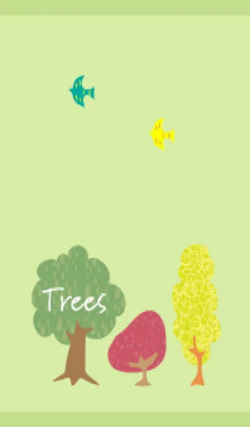 [LINE着せ替え] 北欧風イラスト2 モスグリーン色の画像1