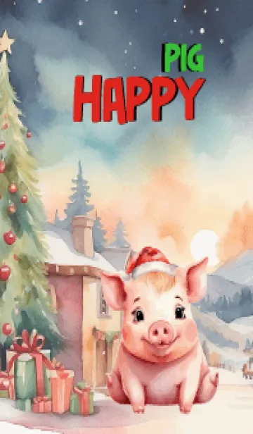 [LINE着せ替え] Pig merry christmas Theme (JP)の画像1