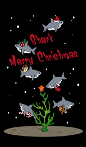 [LINE着せ替え] 鮫˙メリークリスマス（黒）の画像1