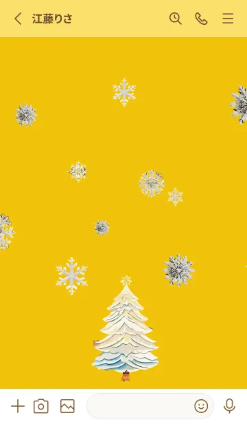 [LINE着せ替え] yellow 白いクリスマスの画像2