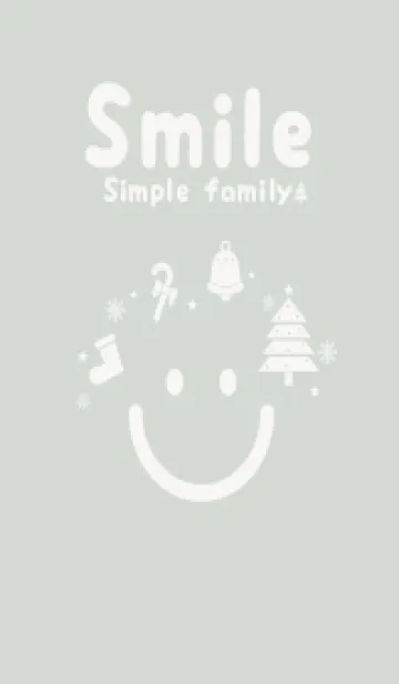 [LINE着せ替え] スマイル＆Xmasツリー Pale Mist Whiteの画像1