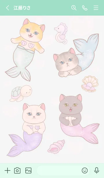 [LINE着せ替え] cutest Cat mermaid 9の画像2