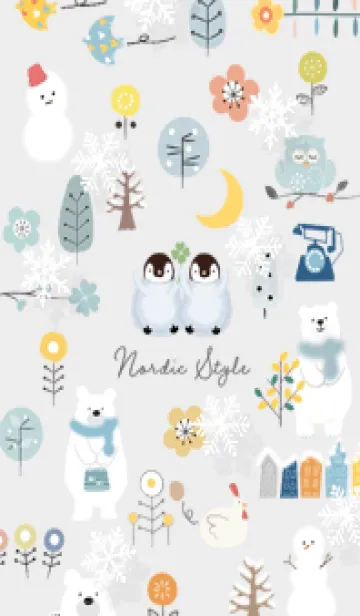 [LINE着せ替え] Gray♡冬のハッピータイム01_1の画像1