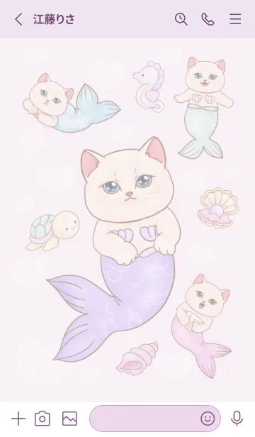 [LINE着せ替え] cutest Cat mermaid 32の画像2