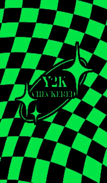 [LINE着せ替え] ✦ Y2K CHECKERED ✦ 02 GREEN 2 ✦の画像1