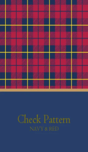 [LINE着せ替え] Check Pattern.NAVY&RED 8の画像1