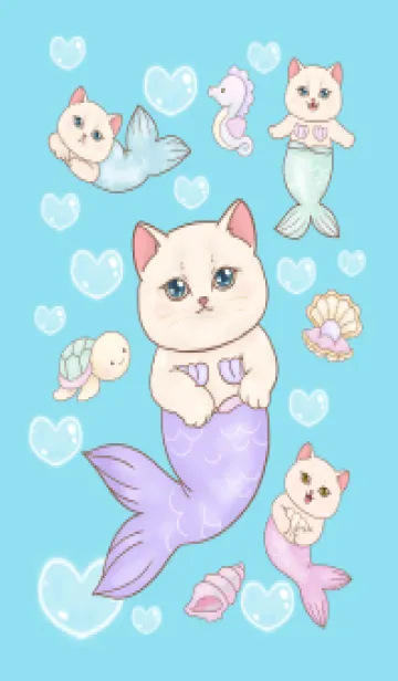 [LINE着せ替え] cutest Cat mermaid 35の画像1