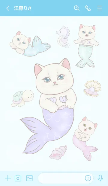 [LINE着せ替え] cutest Cat mermaid 35の画像2