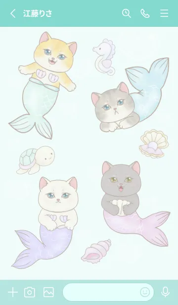 [LINE着せ替え] cutest Cat mermaid 13の画像2