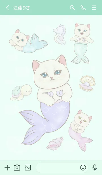[LINE着せ替え] cutest Cat mermaid 37の画像2