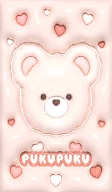 [LINE着せ替え] ぷくぷく♡くまさん - ピーチ ピンクの画像1