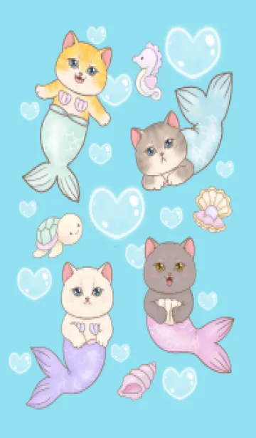[LINE着せ替え] cutest Cat mermaid 45の画像1