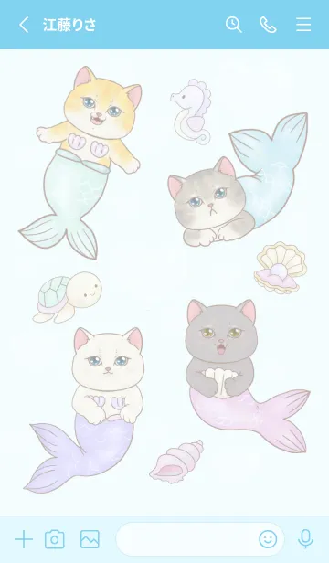 [LINE着せ替え] cutest Cat mermaid 45の画像2