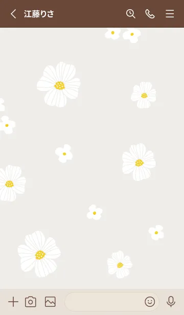 [LINE着せ替え] お花のホワイトリース25の画像2