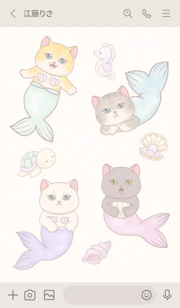 [LINE着せ替え] cutest Cat mermaid 49の画像2