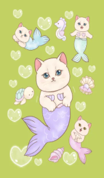 [LINE着せ替え] cutest Cat mermaid 68の画像1