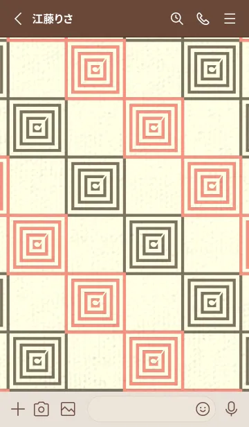 [LINE着せ替え] 和音 市松模様 音符  鮭色の画像2