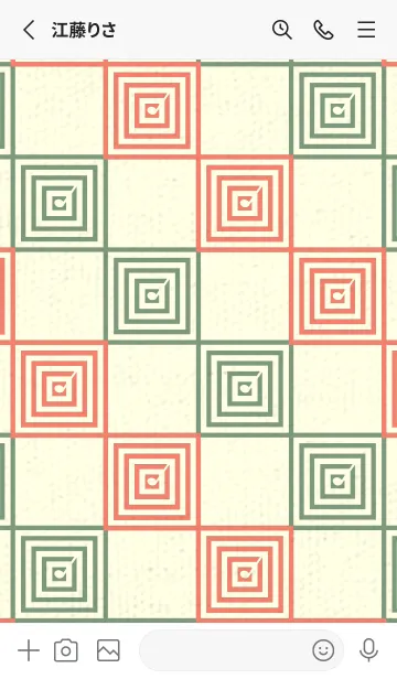 [LINE着せ替え] 和音 市松模様 音符  洗朱の画像2