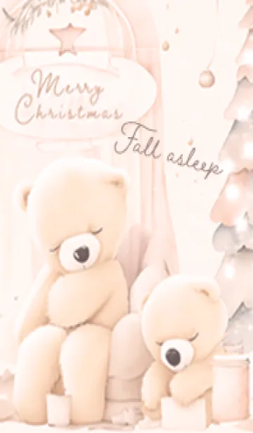 [LINE着せ替え] babypink♡ふわクマの寝落ち09_1の画像1