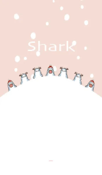 [LINE着せ替え] ベージュ ピンク: クリスマスサメ着せ替えの画像1