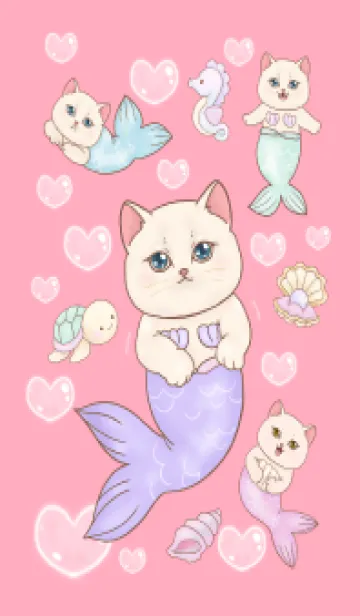 [LINE着せ替え] cutest Cat mermaid 64の画像1