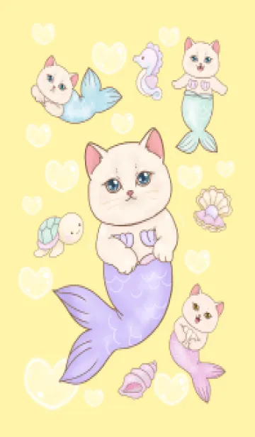 [LINE着せ替え] cutest Cat mermaid 66の画像1