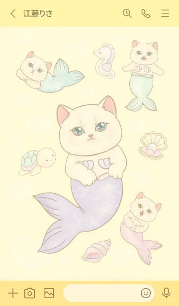 [LINE着せ替え] cutest Cat mermaid 66の画像2