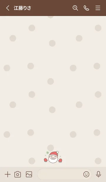 [LINE着せ替え] サンタさんの手袋 -ブラウン- ドットの画像2