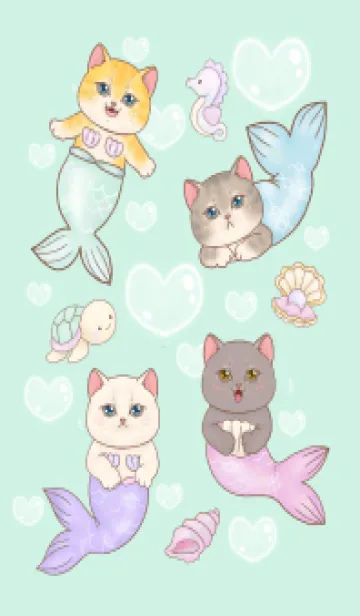 [LINE着せ替え] cutest Cat mermaid 58の画像1