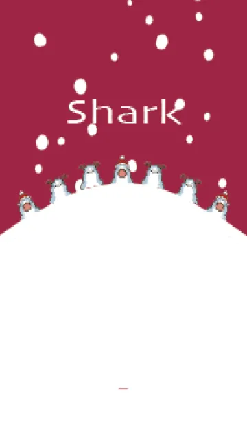 [LINE着せ替え] ボルドー : クリスマスのサメ着せ替えの画像1