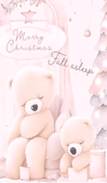 [LINE着せ替え] pinkpurple♡ふわクマの寝落ち11_1の画像1