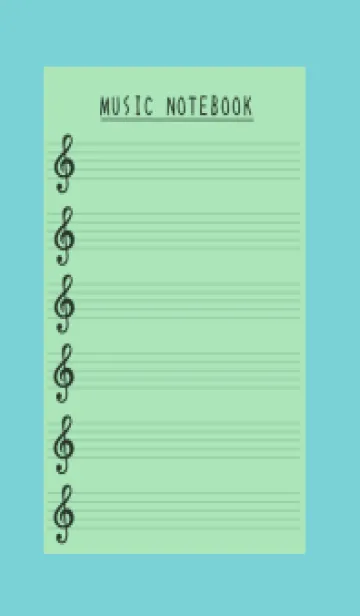 [LINE着せ替え] 音楽カラーノート/ミントグリーンの画像1