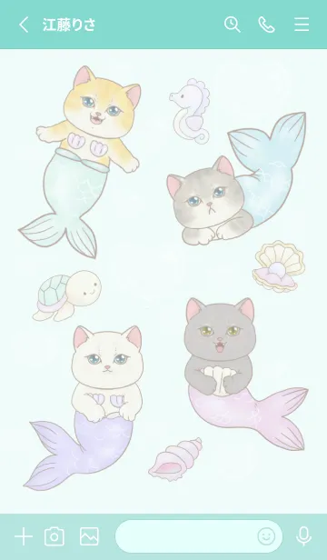 [LINE着せ替え] cutest Cat mermaid 59の画像2