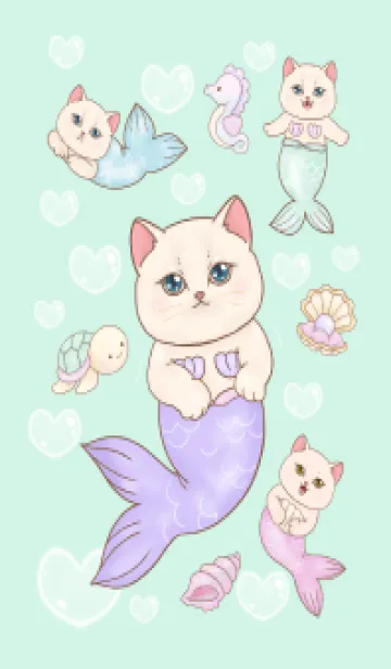 [LINE着せ替え] cutest Cat mermaid 69の画像1