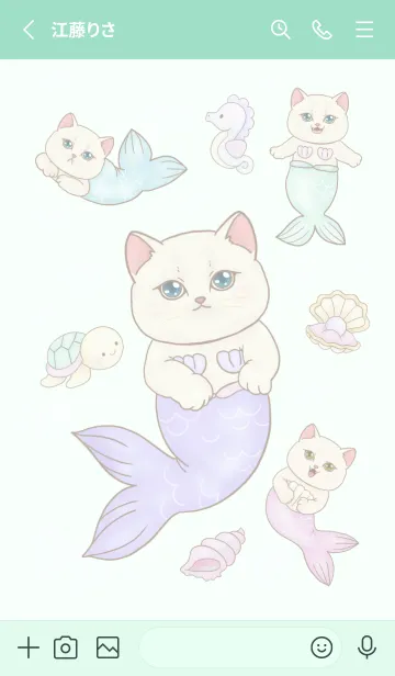 [LINE着せ替え] cutest Cat mermaid 69の画像2