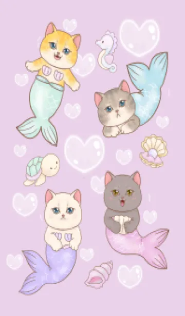 [LINE着せ替え] cutest Cat mermaid 72の画像1