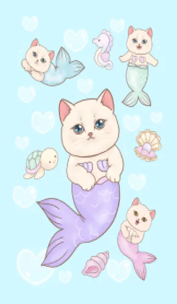 [LINE着せ替え] cutest Cat mermaid 85の画像1
