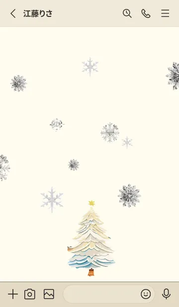 [LINE着せ替え] red & beige 白いクリスマスの画像2