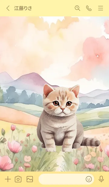 [LINE着せ替え] British Shorthair In Flower Theme (JP)の画像2