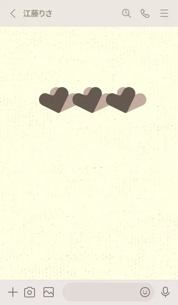 [LINE着せ替え] 3つのハート型の着せかえ 栗色の画像2