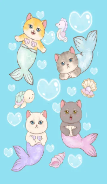 [LINE着せ替え] cutest Cat mermaid 75の画像1