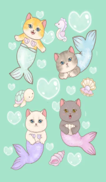 [LINE着せ替え] cutest Cat mermaid 78の画像1